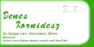denes kornidesz business card